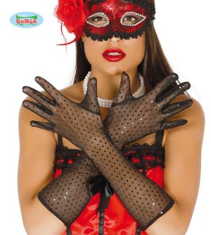 400-1690 CARNAVAL LUVAS LANTEJOULAS PRETAS 16753