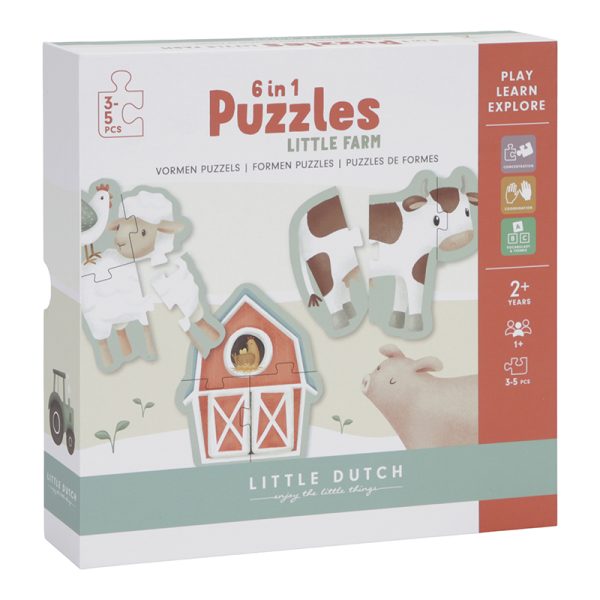 LITTLE DUTCH- 6 EM 1 PUZZLE LITTLE FARM LD7148