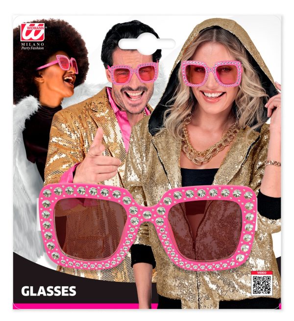 CARNAVAL- OCULOS STRASS ROSA 55034